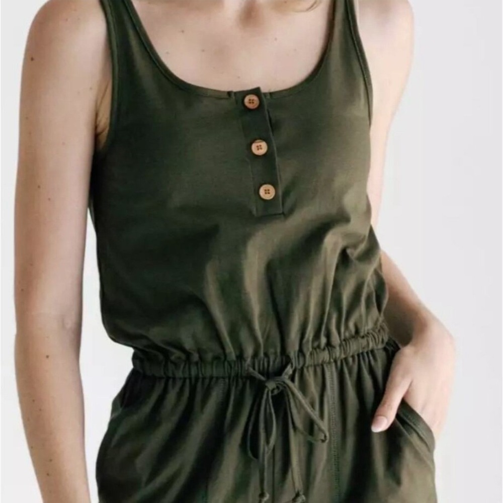 IMBODHI GO TO ELLA Romper Sleeveless WOMEN Small MOSS LIGHTWEIGHT COMFORT USA - Picture 11 of 11